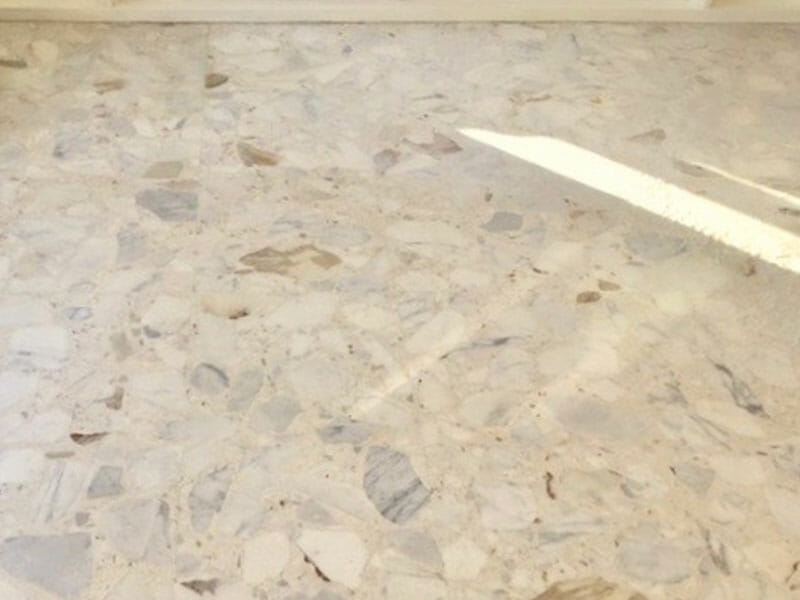 Terrazzo floor polishing BEFORE