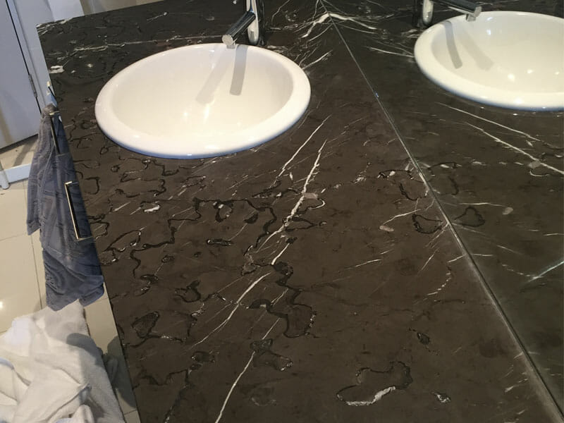 Marble vanity polishing AFTER