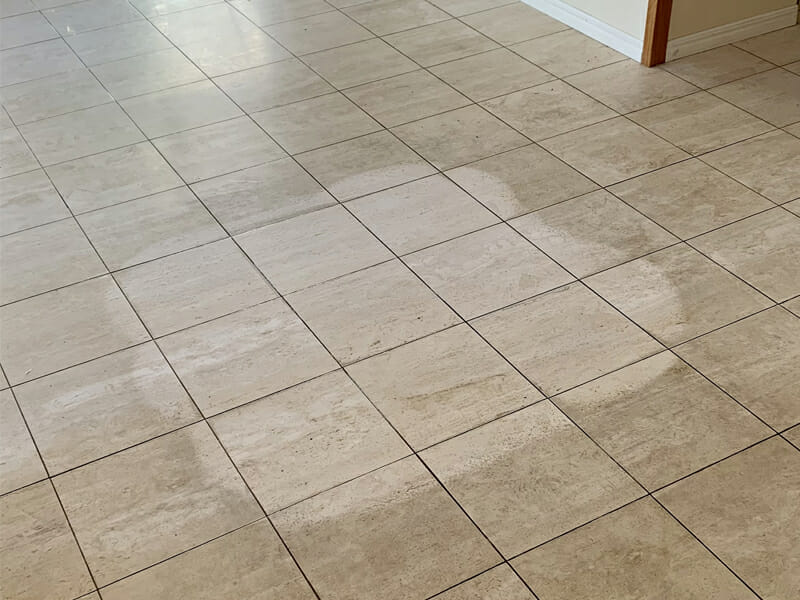 Travertine floor cleaning BEFORE and AFTER