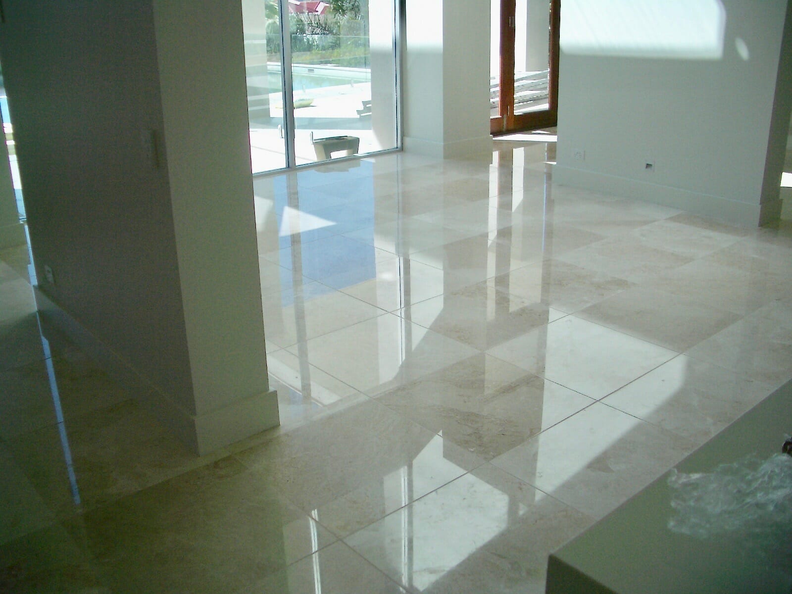 Limestone floor polishing AFTER