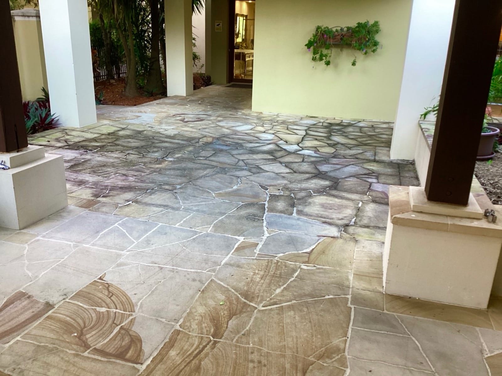 Sandstone before cleaning & sealing