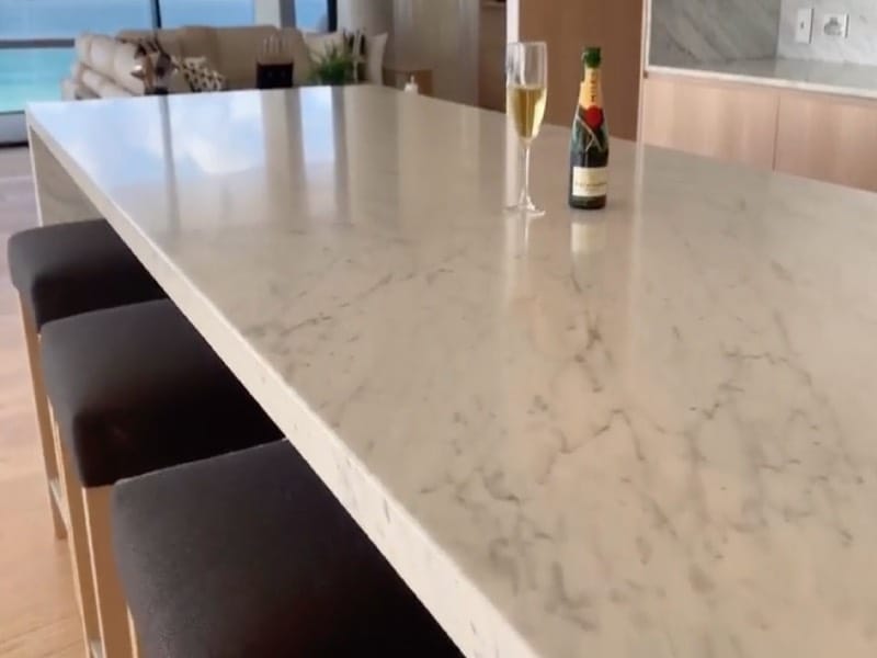 Marble Island with Satin Tuffskin