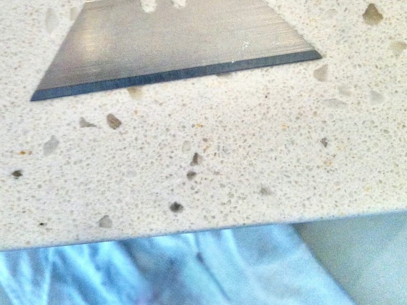 Benchtop chip after repair