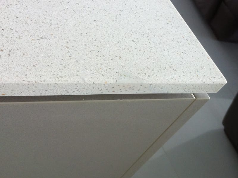Benchtop chip after repair