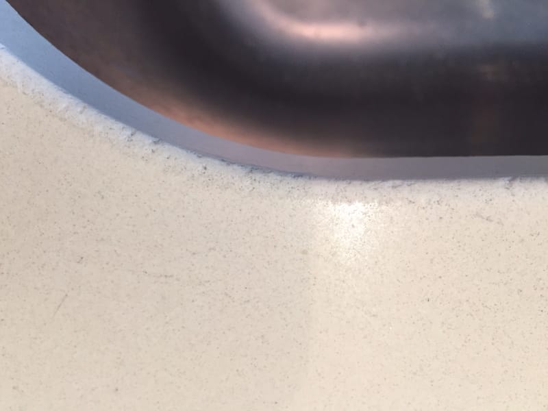 Sink edge chips before repair